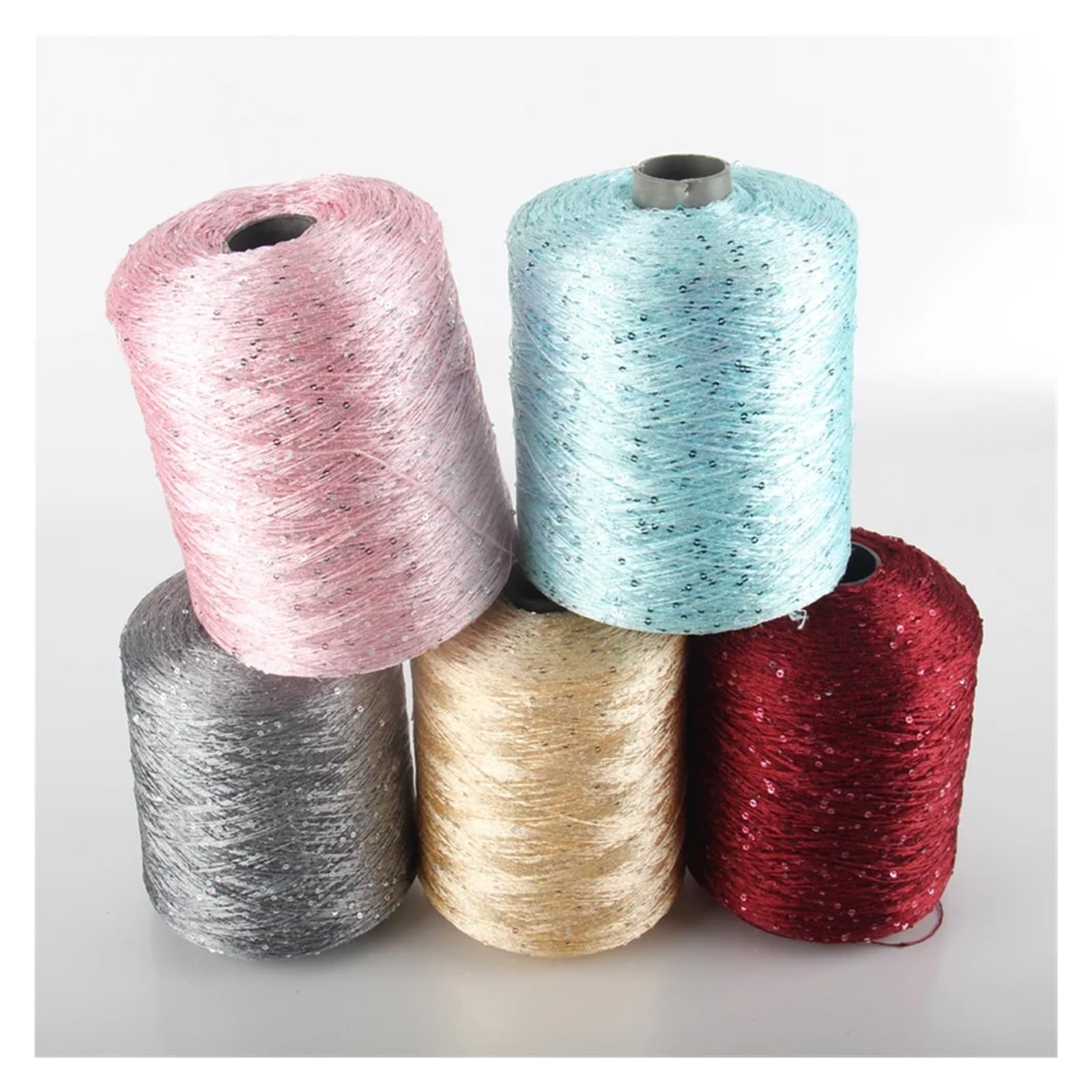 Filato Fantasia Glitterato Filato da 500 g, filato con paillettes, filo for uncinetto, lavoro a maglia, vestiti, ricamo(Color 10)