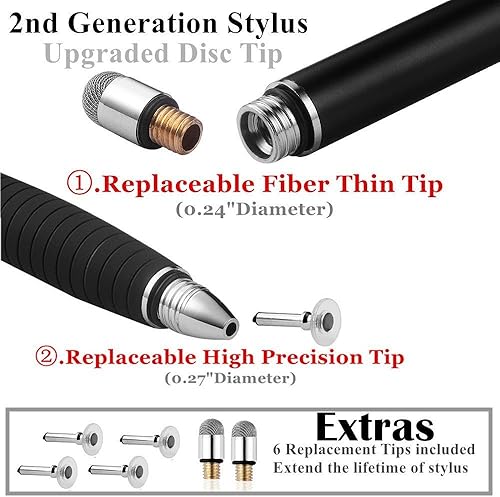 Miniatura 5 de MEKO (2 generación) Serie de precisión 2 en 1 Lápiz óptico de disco para iPhone, iPad ProMiniAir, Samsung Galaxy y todos los dispositivos de