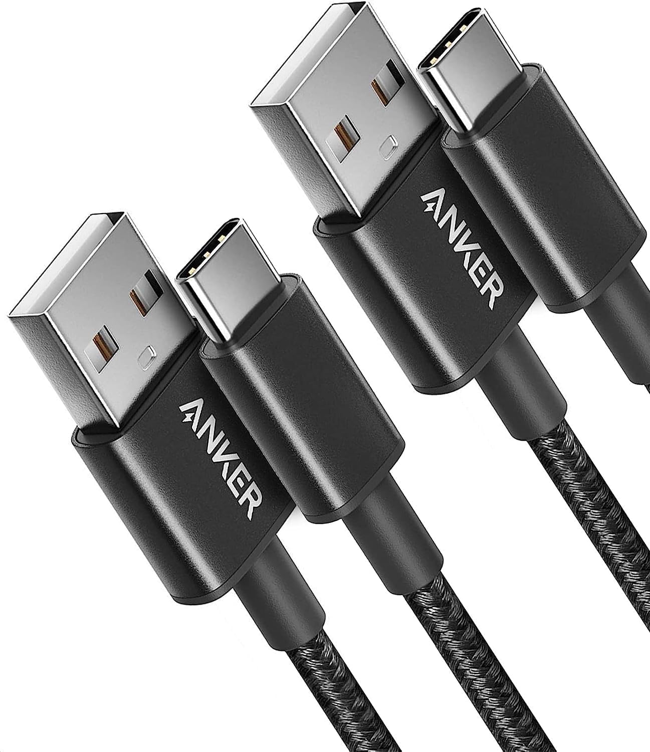 USB C Charger Cable, 2-Pack 3 ft (0.9 m) USB to USB C Cable, USB A to USB C Braided Phone Charger Cable for iPhone 17/16/15, iPad Pro, Samsung Galaxy, MacBook Pro,and More