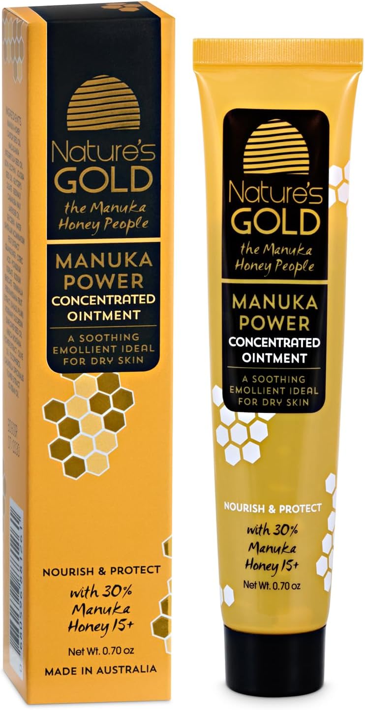 Nature's Gold Manuka Power Ointment – 30% Manuka Honey MGO 514+ | Deep Skin Hydration & Nourishment | for Dry and Sensitive Skin | 100% Natural Ingredients | 0.7oz