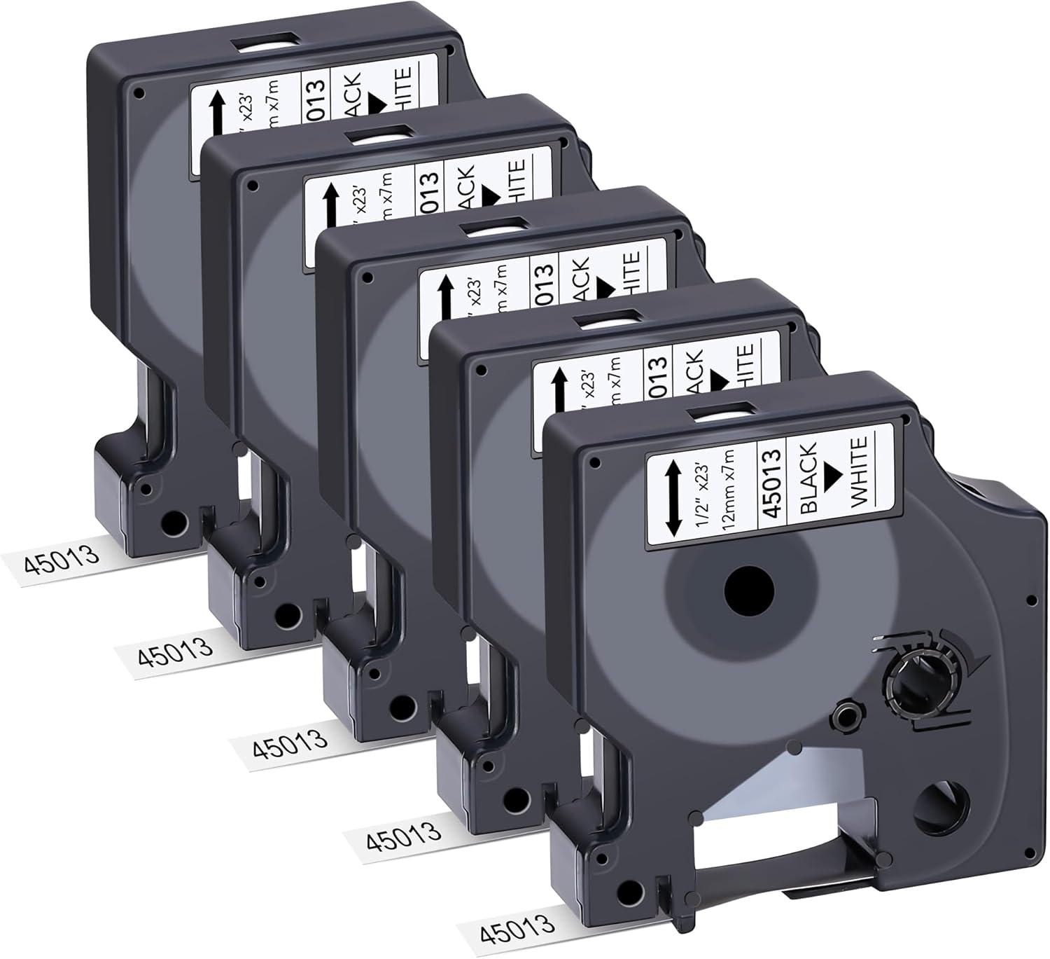 10-Pack Label Maker Tape Compatible with DYMO D1 Label Tape 45013 S0720530 Black on White 1/2 Inch x 23 Feet for Dymo Label Maker Refills LabelManager 160 280 210D 360D 420P PnP 220P 260P 500TS 450DUO