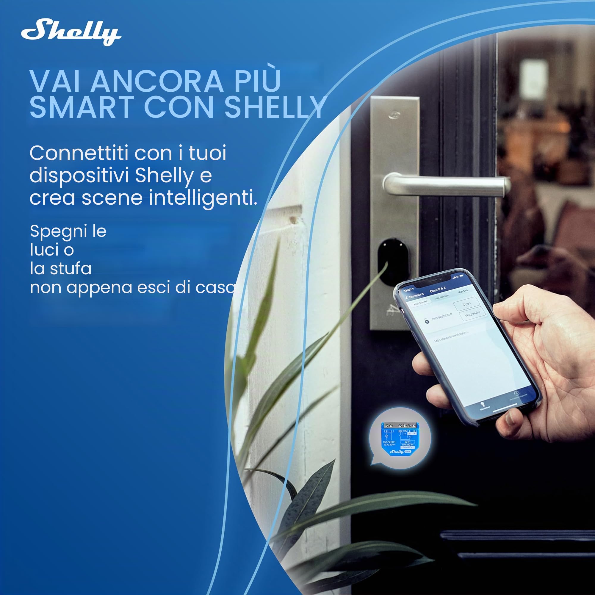 Shelly LOQED Touch Smart Lock Argento - Serratura Smart Wi-Fi Senza Chiave Con Touch-To-Open, Codice e Chiavi Digitali, Controllo Remoto Tramite App Shelly, Standard EN1303, EN15684 e SKG Tre Stelle