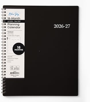 Blue Sky 2027 18-Month Monthly Planner Calendar, 8"x10", Enterprise