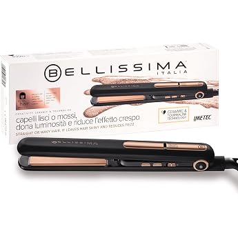 Bellissima Creativity Ceramic & Tourmaline Hair Straightener Straight or Wavy Styling Ceramic & Tourmaline Coating Temperature Setting from 150 C to 230 C Fast Heating