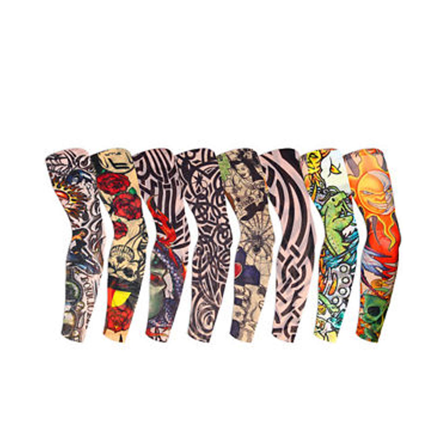 ? Assorted Arm Warmers Tattoo Sleeves Multicolour Pack of 8 for Men and Women-image-9
