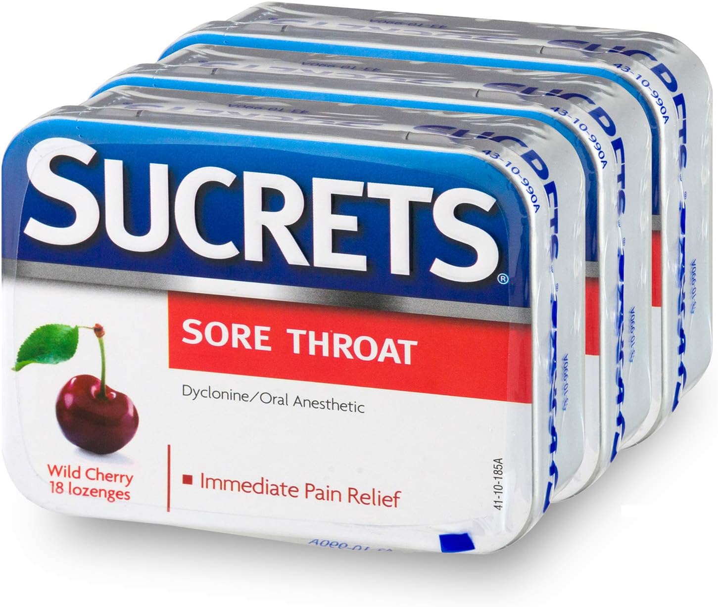 Sucrets Sore Throat Lozenges, Wild Cherry Flavor, 3 Pack, 18 Count Each