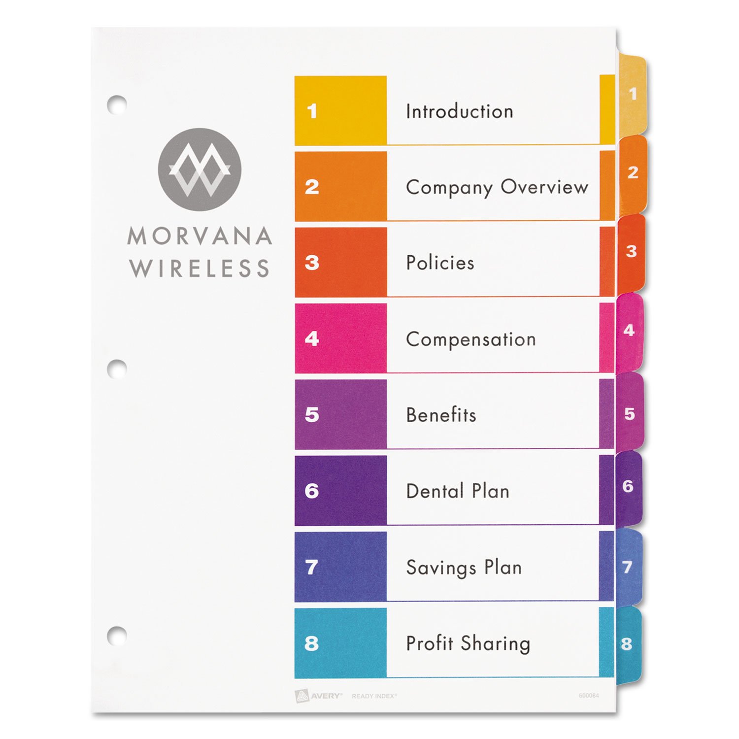 Avery 11133 Ready Index TOC Dividers, Tabs 1-8, Letter Size, Colors, 8 Tabs/ST - Image 2