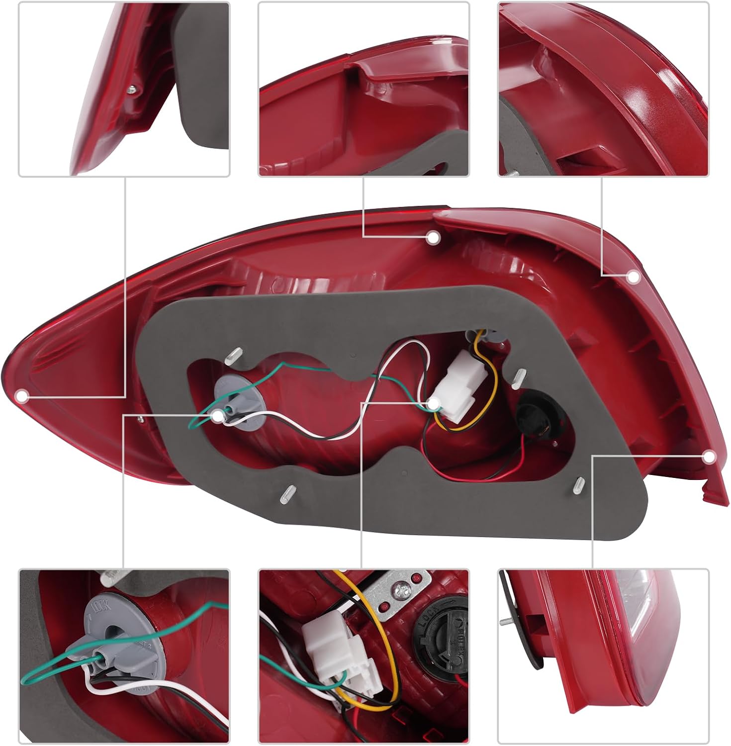 For 2006-2011 Kia Rio Halogen Tail Light with Bulb, Rear Taillamp Brake Lights Replacement, KI2801128, KI2800128 (Passenger Side)