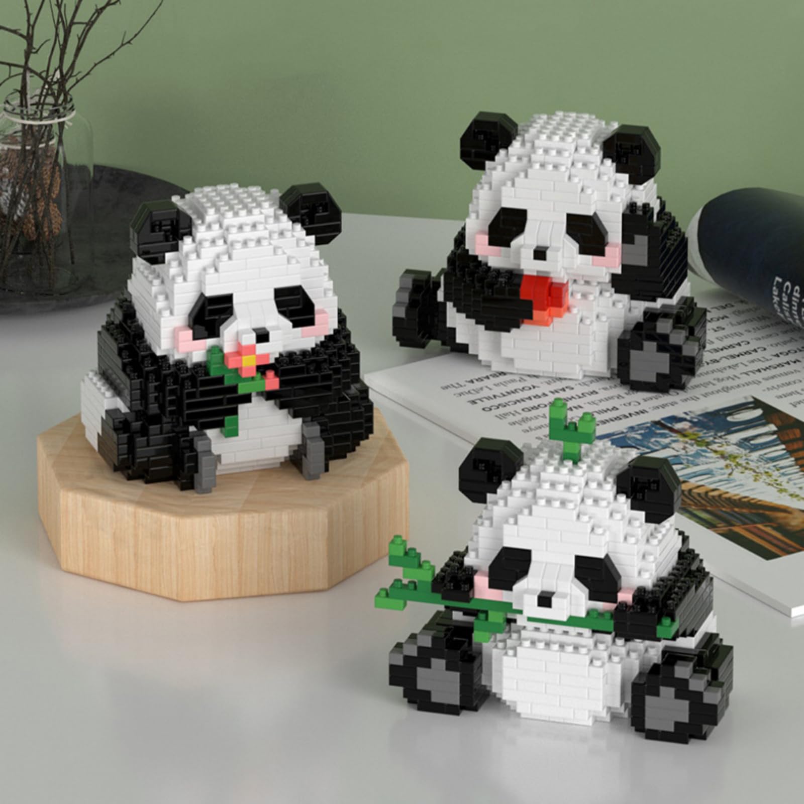 Amazon.com: QMEAKMONY Mini Building Blocks Panda Sets Cute Micro Mini ...