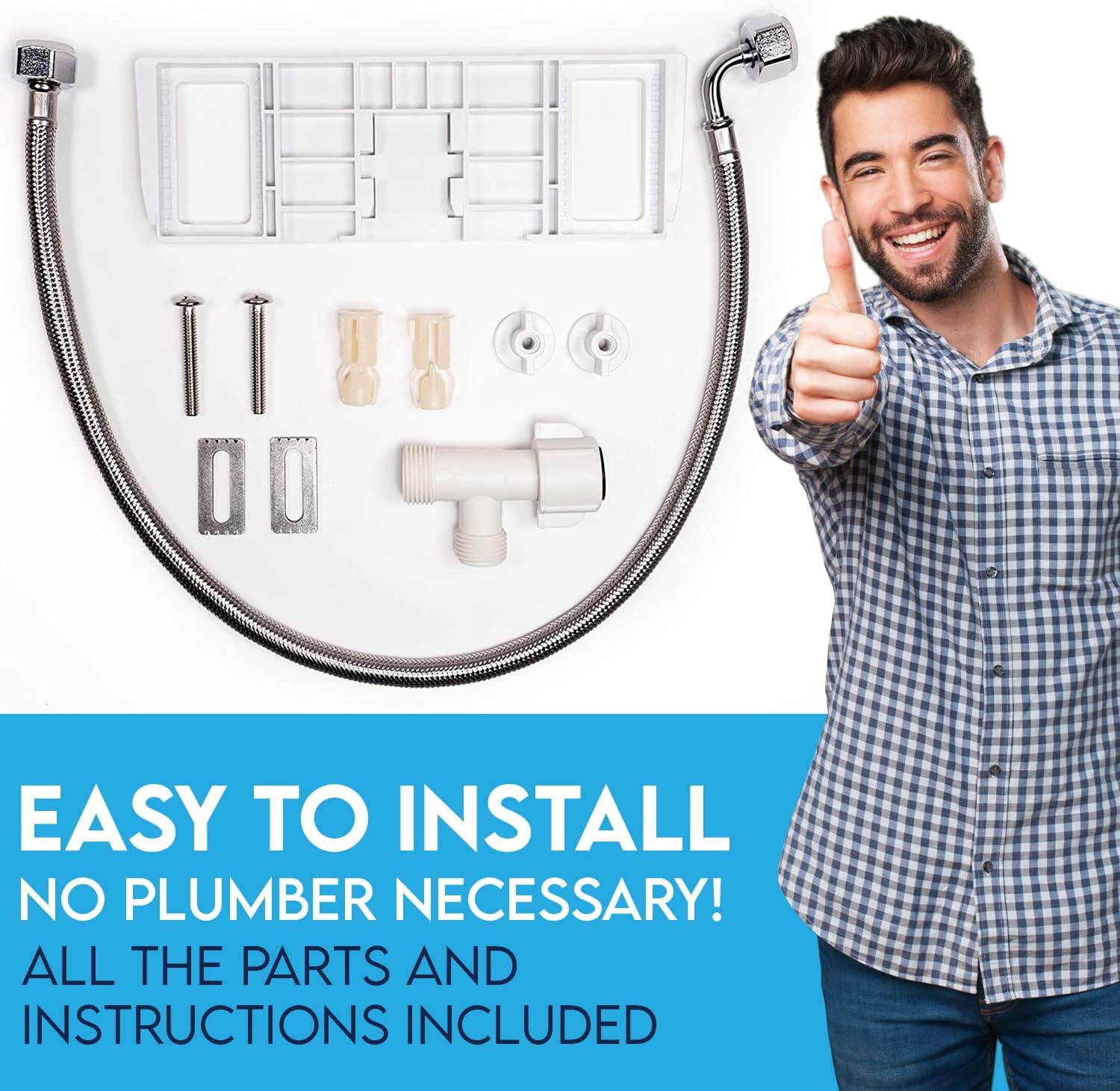 JEP Dual Nozzle Manual Bidet Toilet Seat for Round Toilets with Soft Close Seat and Cover | Bidet Seat for Rear & Feminine Cleaning, Easy to Install, Convenient, and Power Free (Round Toilet)