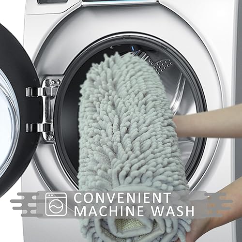 Miniatura 7 de Juego de alfombras de baño de 2 piezas, súper absorbentes, suaves, gruesas, lavables a máquina, alfombra de baño de felpilla antideslizante, tapetes