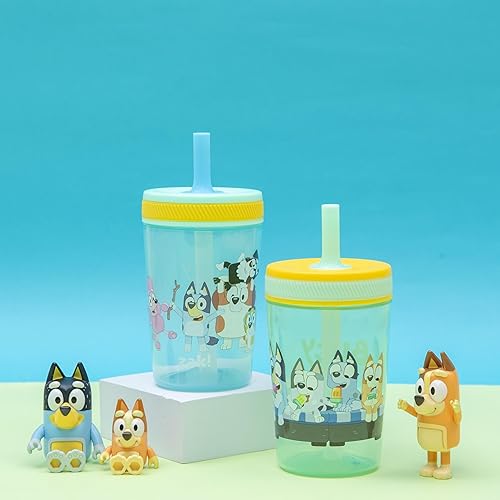 Miniatura 154 de Zak Designs - Juego de vasos Baby Shark Kelso de 15 onzas, sin BPA, tapa de rosca con popote hecha de plástico duradero y silicona, paquete perfecto