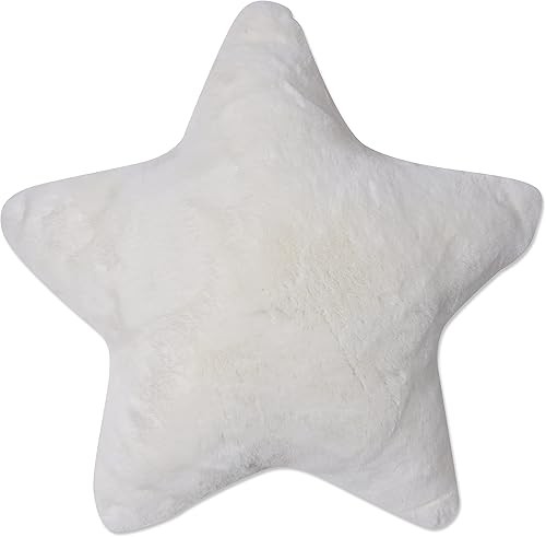 Pillow Perfect Almohada de piel interior con forma de estrella, 1 unidad (paquete de 1), color marfil