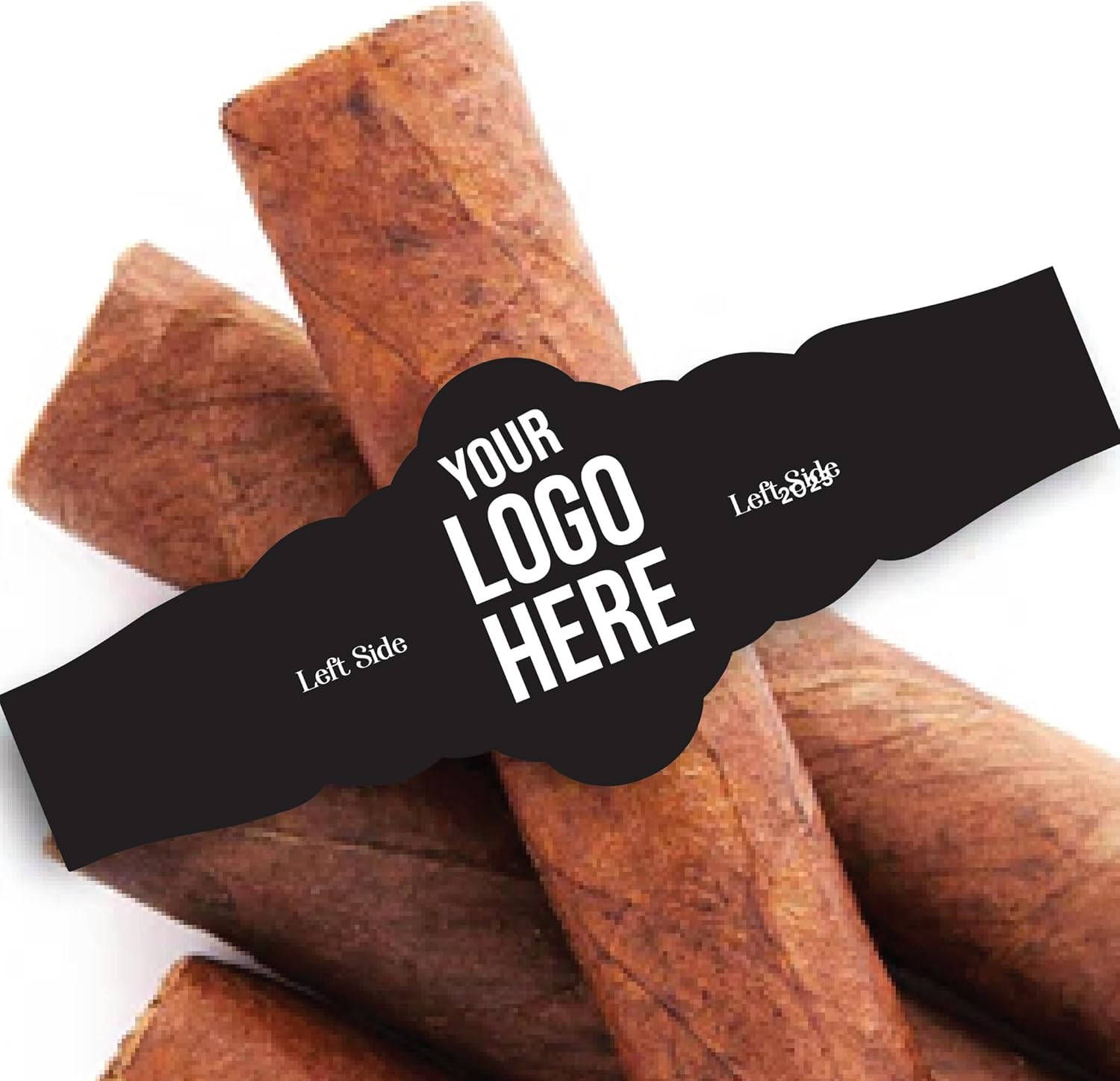 Custom Logo Cigar Labels, Set of 16 Labels, Personalized Cigar Bands (Logo on All White Background)