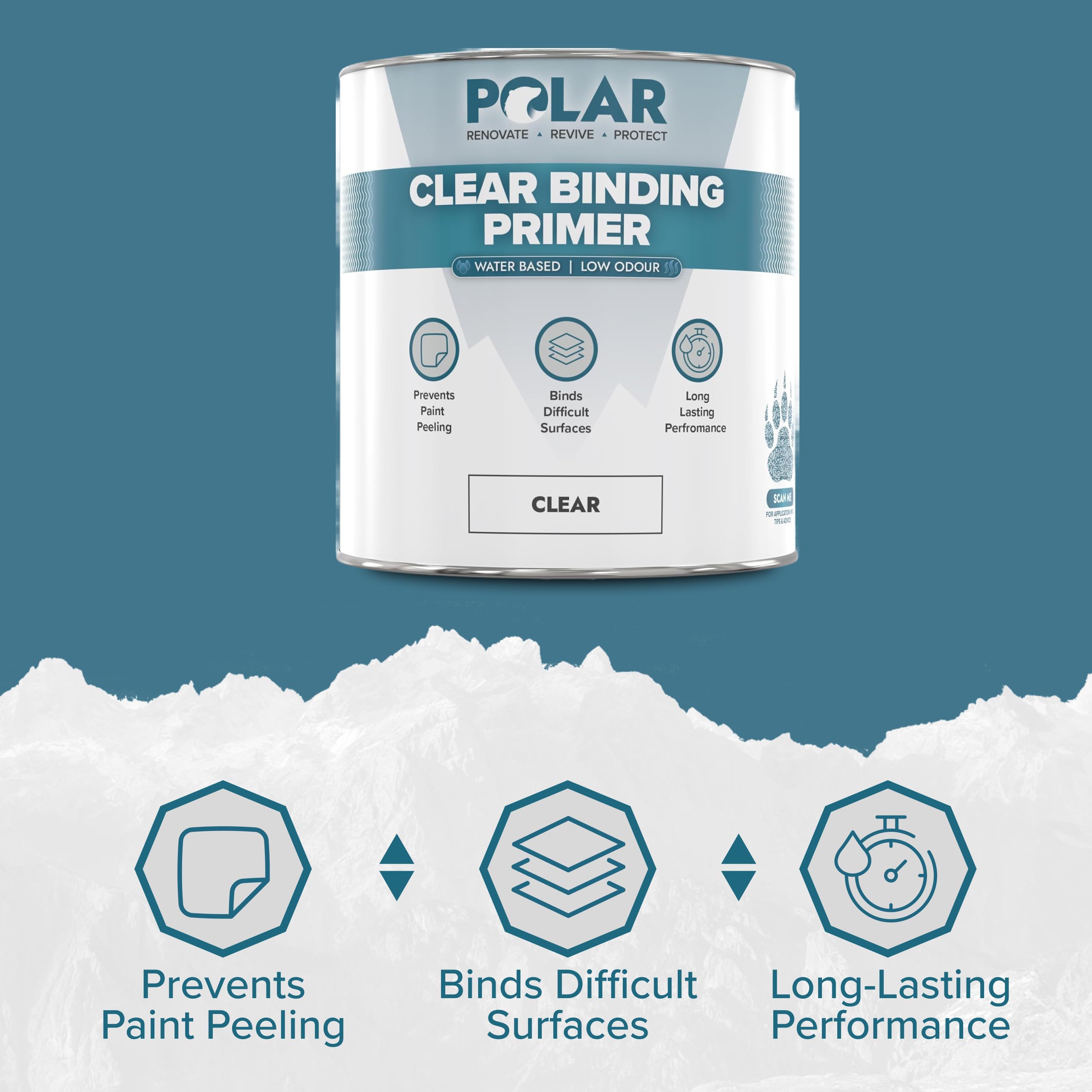 Polar Clear Binding Primer, 1 Litre - Water Based Acrylic Sealer - Seals & Stabilises, Strong Adhesion, Low VOC - Image 4
