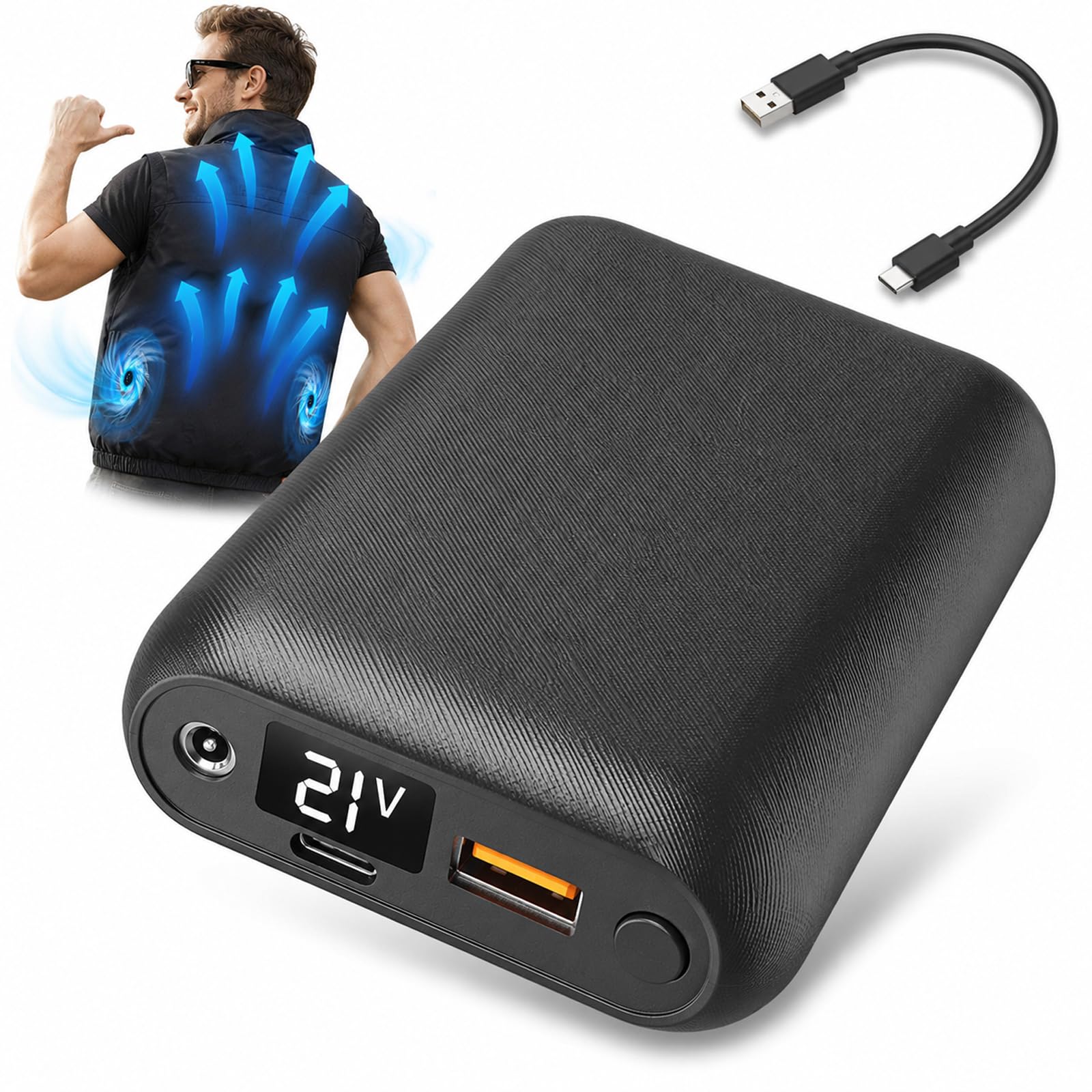 Amazon.co.jp: 空調作業服 バッテリー のみ 21V 超高出力 20000mAh 大