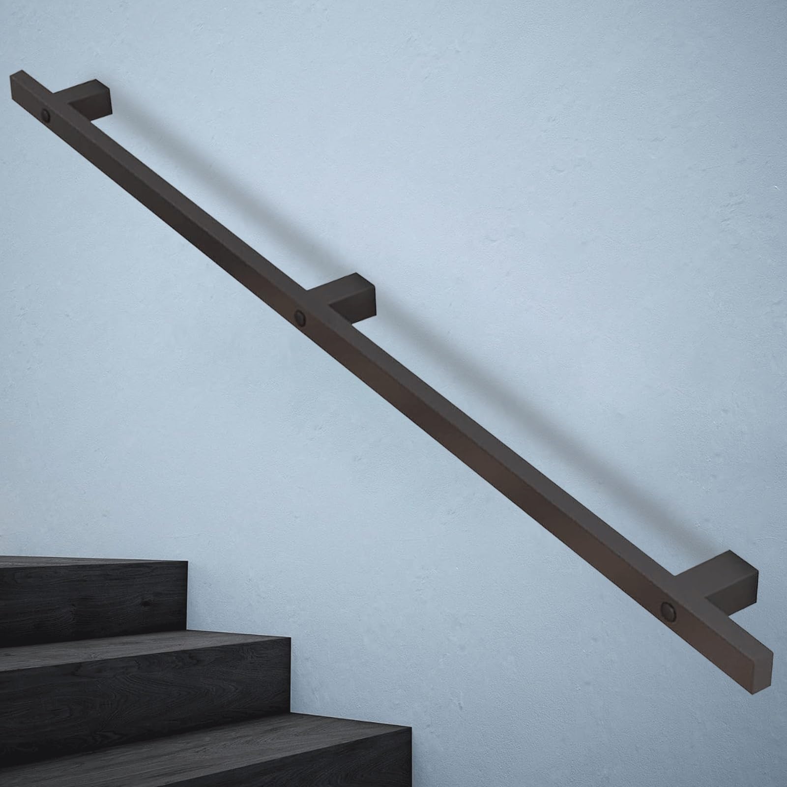 Rampe d'escalier extérieure antidérapante tube en fer forgé main courante murale 510cm