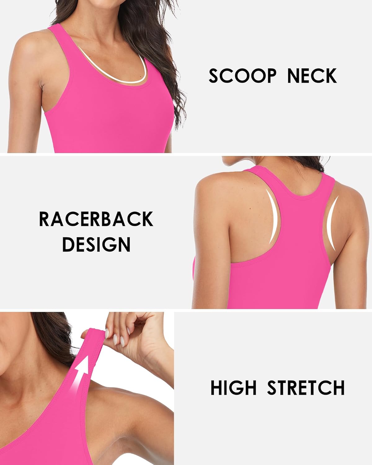 beautyin Women Tank Top with Shelf Bra Racerback Workout Yoga Tops Undershirt - Image 5