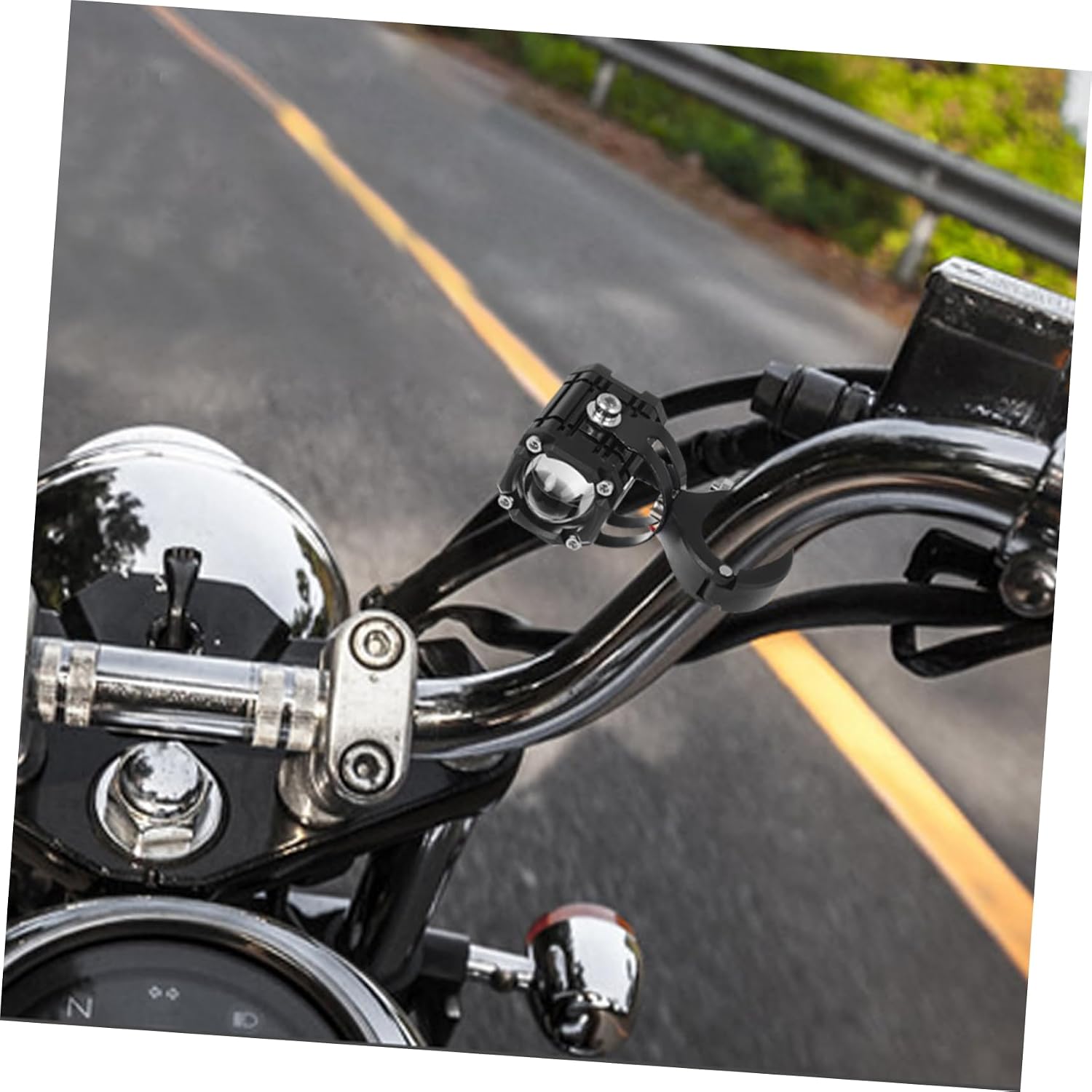 ULTECHNOVO Motorcycle Led Fog Light Splashproof Design Dual Color Strobe Light for Enhanced Visibility and Safety Motorbikes and Scooters