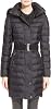 BURBERRY Abbeydale Fox Fur Trim Hooded Quilted Down Coat in Black