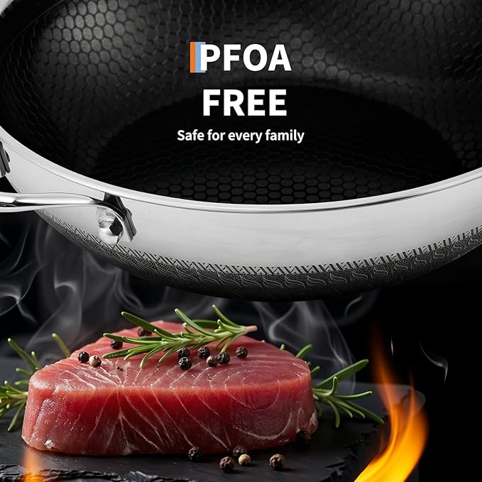 Sartén wok Garvee 13 pulgadas antiadherente acero inoxidable miniatura 4