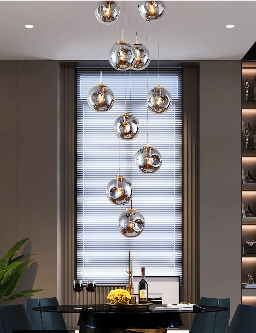 HYJAUSXB Modern Minimalist Hotel Furniture Decoration Chandelier 10 Light Exquisite Staircase and Living Room Lighting for Duplex Loft
