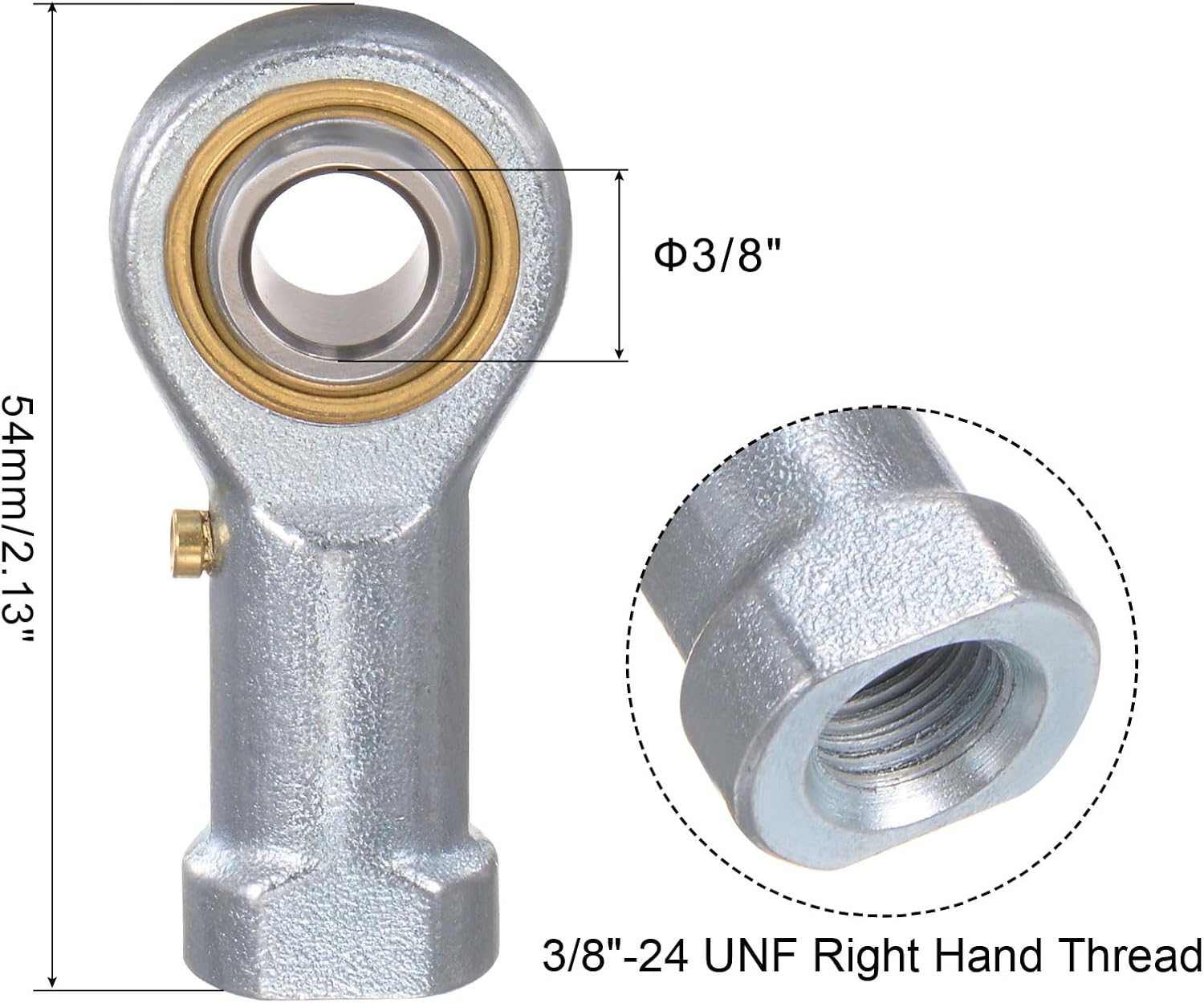 uxcell 4pcs PHSB6 3/8" Rod End Bearing 3/8"-24 UNF Female Right Hand Thread, Bearing Steel Rod End Joints with Jam Nut