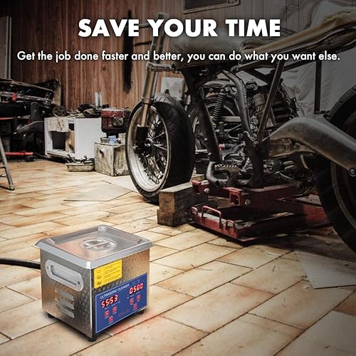 Miniatura 5 de Limpiador ultrasónico de piezas de 200 W calentado 2L (capacidad líquida de 1.5L) para carburadores pequeños, inyectores, pistolas, balas de latón