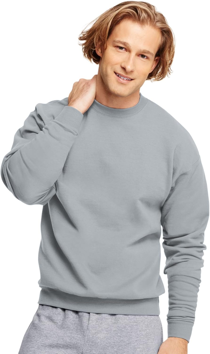 Hanes 7.8 oz. 50/50 Fleece Crew (P1607) Light Steel, 4XL