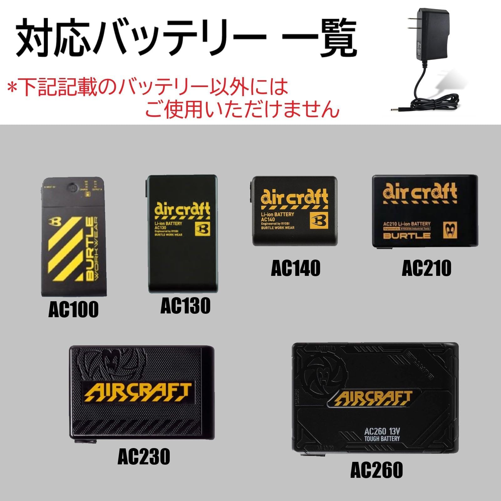Amazon.co.jp: BURTLE バートル バッテリー AC230 対応 充電