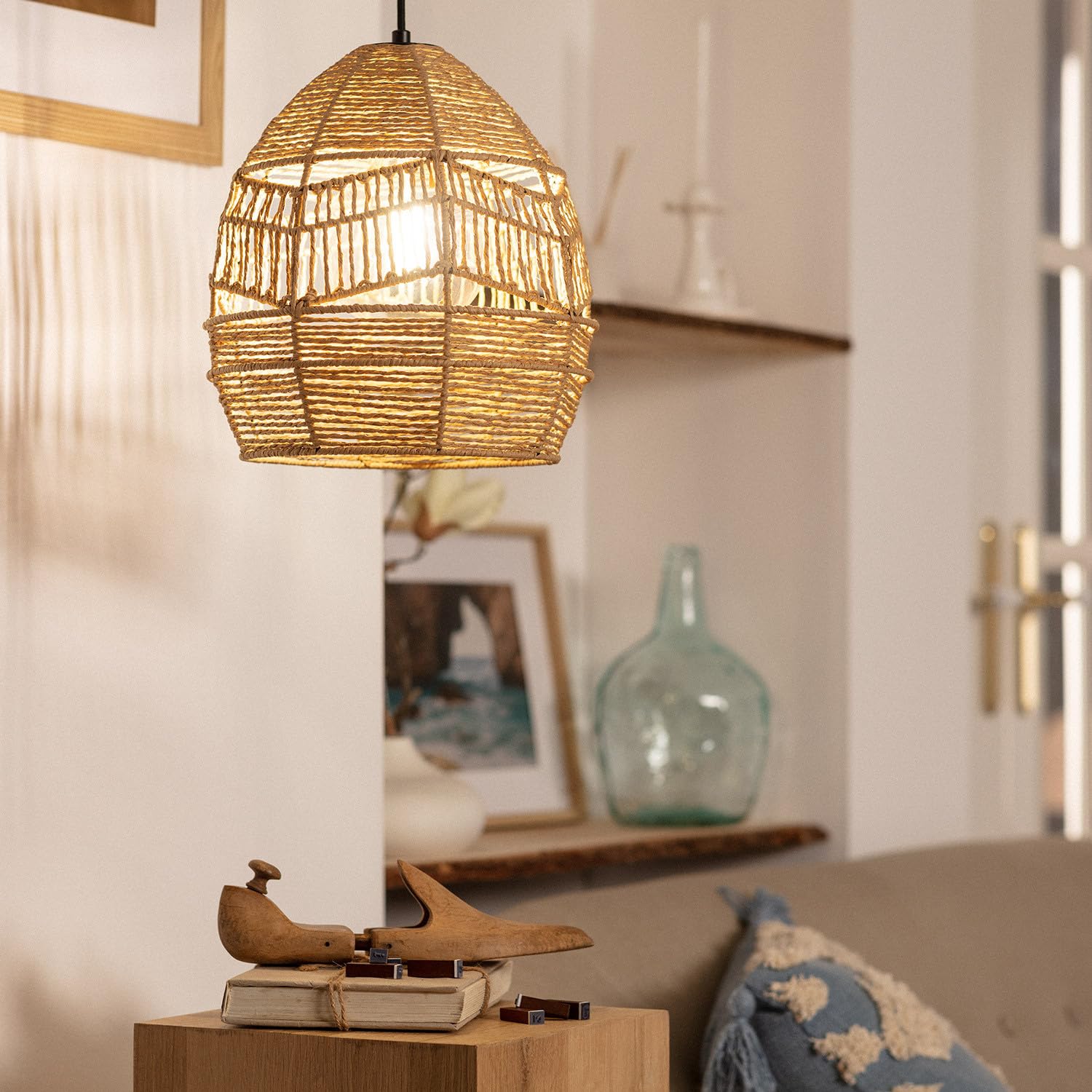 Ledkia Lampa Wisząca z Plecionego Papieru Beyawo Naturalna – Designerskie O
