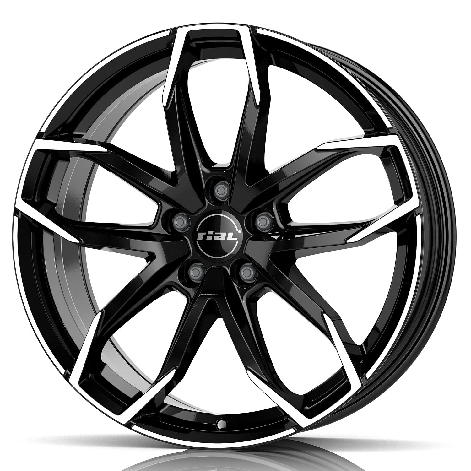 4x Cerchi Rial Lucca 8.0Jx18 ET33 5x110 diamant-schwarz frontpoliert compatibile con ALFA ROMEO Giulia Giulietta Stelvio