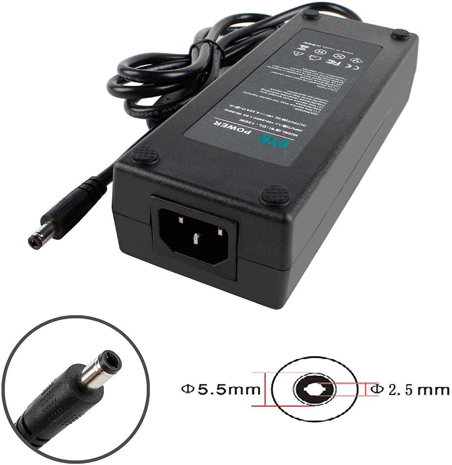 Alimentatore Portatile DTK 19V 6.32A 120W - Caricatore Per Notebook MSI E ASUS