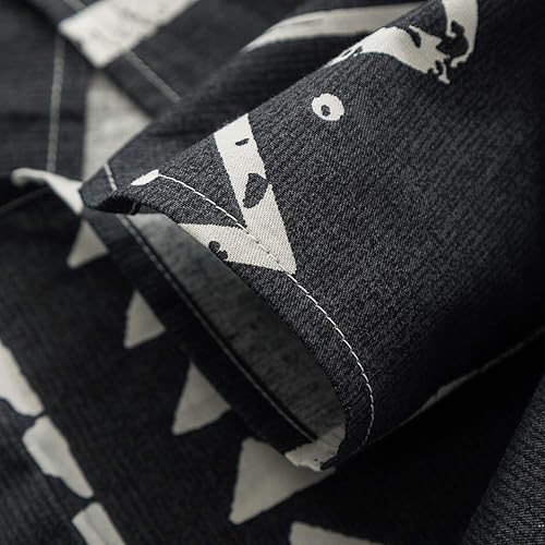 Miniatura 5 de SUSYBAO Juego de 2 fundas de almohada de 100 % algodón, tamaño Queen, con patrón geométrico azteca negro, cierre de sobre, decoración del hogar,