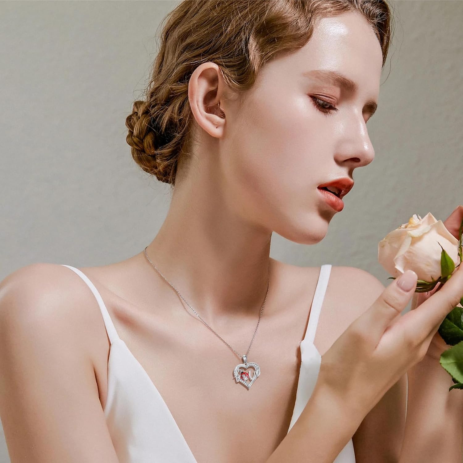 S925 Sterling Silver Dragonfly/Butterfly/Ladybug Necklace Dainty Pendant Necklace Birthday Valentine's Day Gift for Women Her - Image 4