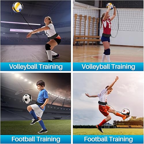 Miniatura 6 de Equipo de entrenamiento de voleibol, kit de entrenamiento de rebote de voleibol premium, entrenador de práctica individual para servir ajuste de