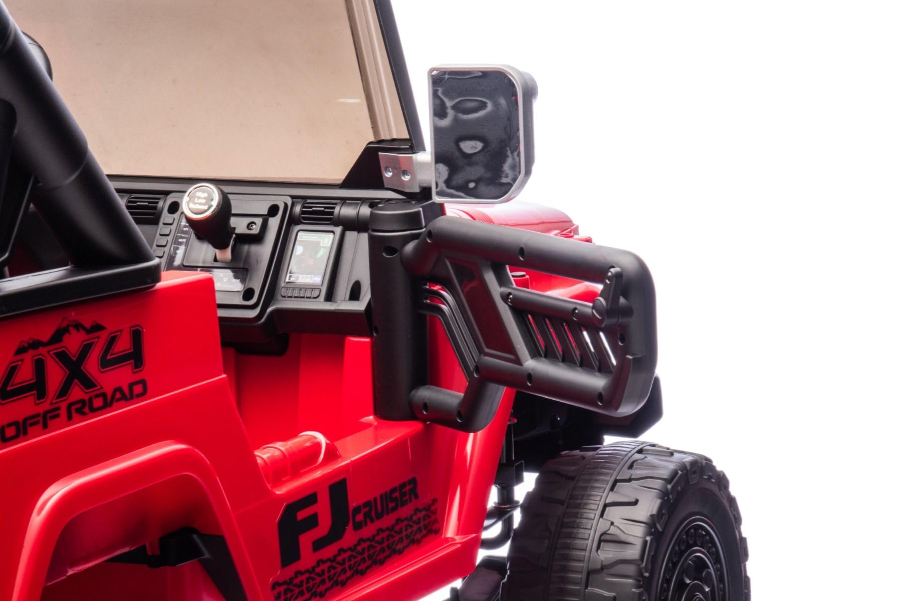 RIRICAR 4x4 Voiture électrique Enfants 2 Places Toyota FJ Cruiser XXL, sous Licence, Rouge, Batterie Lithium Portable, châssis surélevé, Deux sièges, Suspension arrière, télécommande 2,4 GHz