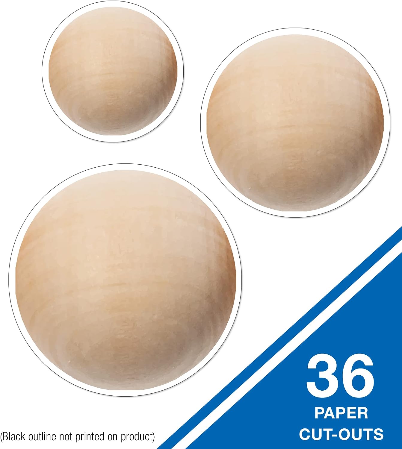 Schoolgirl Style Simply Safari 36-Piece Wooden Bead Bulletin Board Cutouts, Boho Beads Classroom Cutouts, Light Wood Grain Cutouts for Bulletin Board, White Board, Cork Board, and Boho Classroom Décor image 2