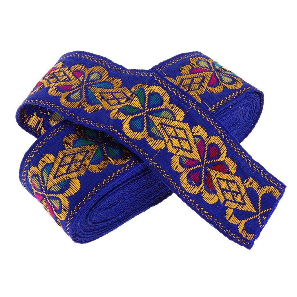 Sharplace Jacquard Braid Embroidered Ribbon Craft Sewing Retro Boho Ethnic Ribbon for Sewing Crafts Projects, 7m, 6 Styles to Choose - Blue