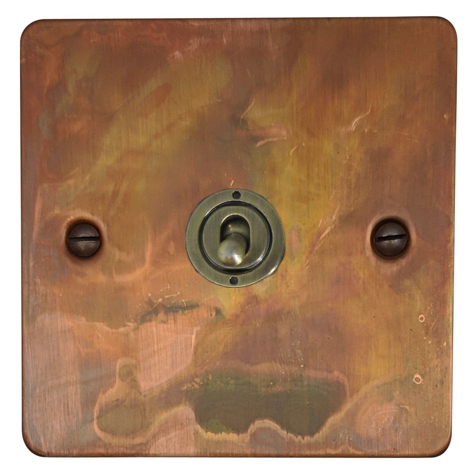 G&H FTC285 Flat Plate Tarnished Copper 1 Gang Intermediate Toggle Light Switch