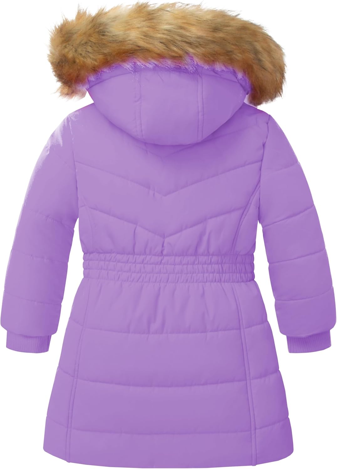 Garemcy Girls Winter Coat Long Warm Waterproof Fleece Lined Puffer Jacket With Detachable Hood & Fur Trim - Image 2