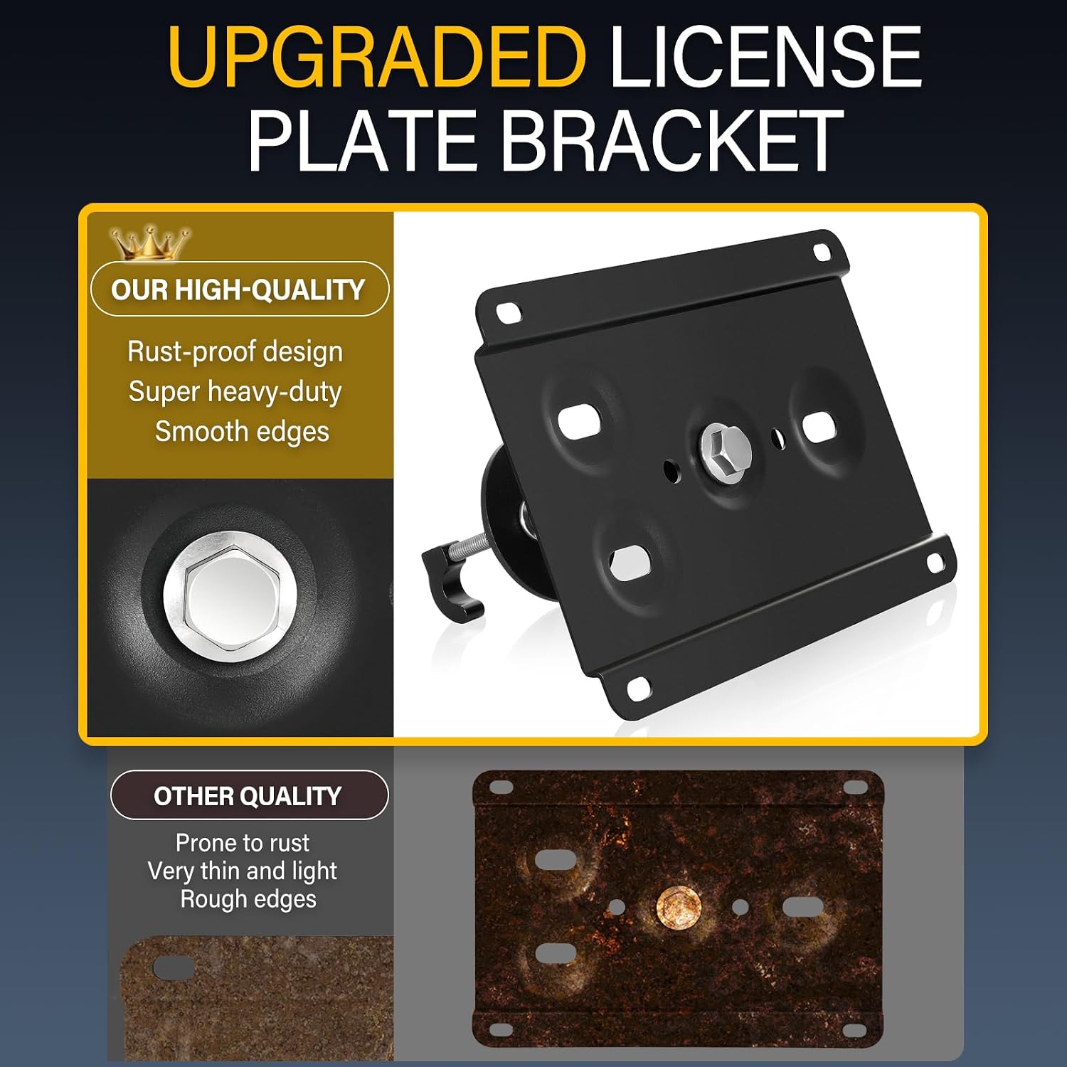 Anti-Theft License Plate Holder Compatible with Porsche Macan 2019-2021, Front Grille License Plate Bracket Mounting Kit, No Drill Bumper Frame