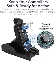 Vista 5 de Charging Dock Stations Dual Xbox Charging Station with USB Cable and LED Indicator Xbox one Controller Charger Compatible with One S, One X Fast