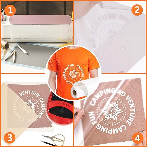 Miniatura 6 de RENLITONG - Vinilo HTV blanco para planchar de 12 pulgadas por 10 pies, vinilo de transferencia de calor para rollos de vinilo HTV para todas las