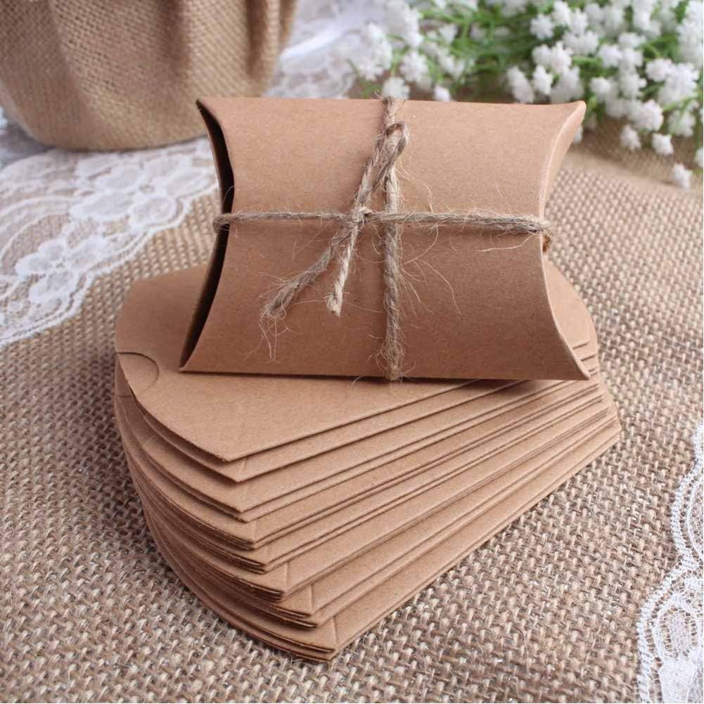 Buу 1 gеt 1 Shindel Kraft Box, 50 PCS Pillow Candy Boxes Gift Box, 3.5x2.6x1