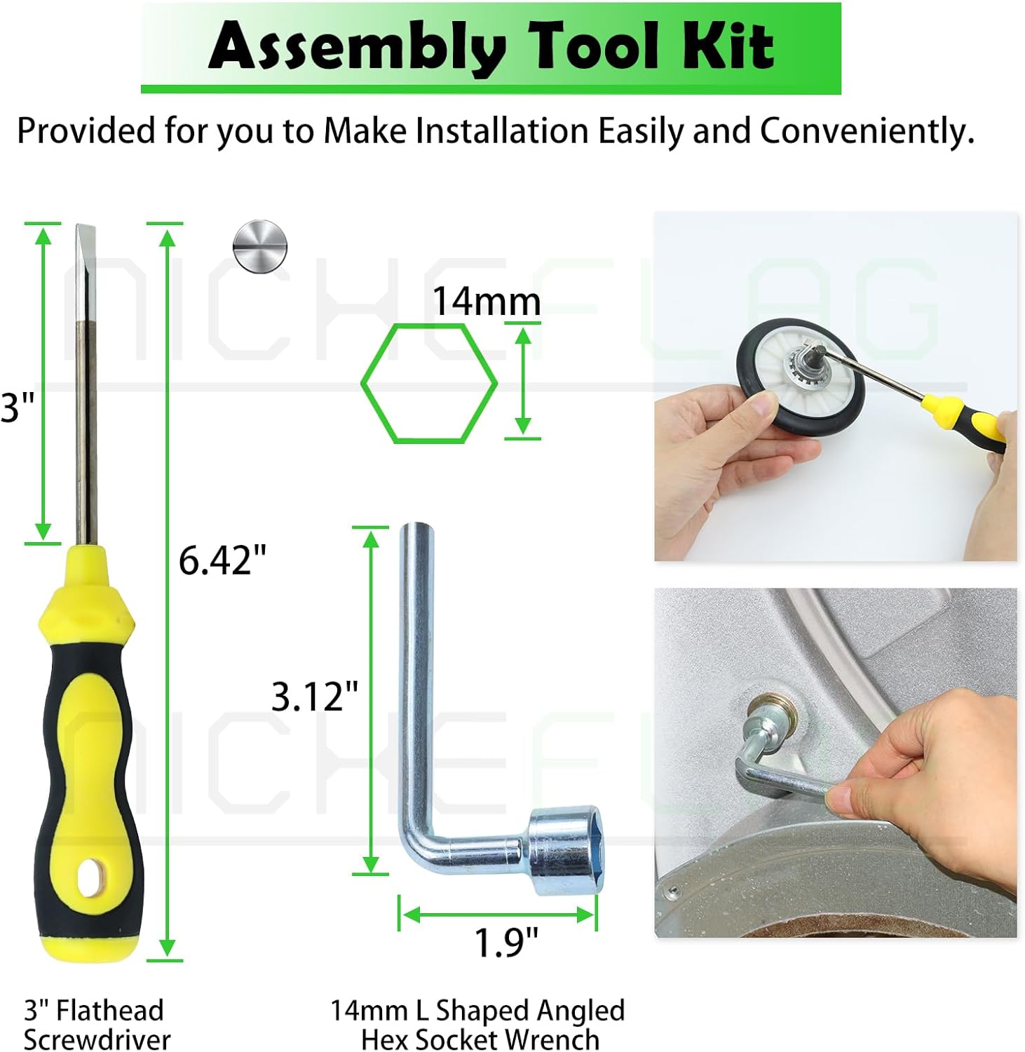 Upgraded 4392065 Dryer Repair Kit with 349241T Dryer Drum Roller Kit, 691366 Dryer Idler Pulley, 341241 Dryer Drum Belt, WPW10359269 and WPW10359270 Drum Support Roller