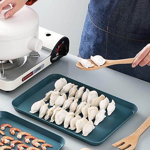 Miniatura 6 de Paquete de 6 bandejas de plástico de 8 x 12 pulgadas, lindas bandejas pequeñas de color rosa, gris y azul con pared de 2 pulgadas, bandeja