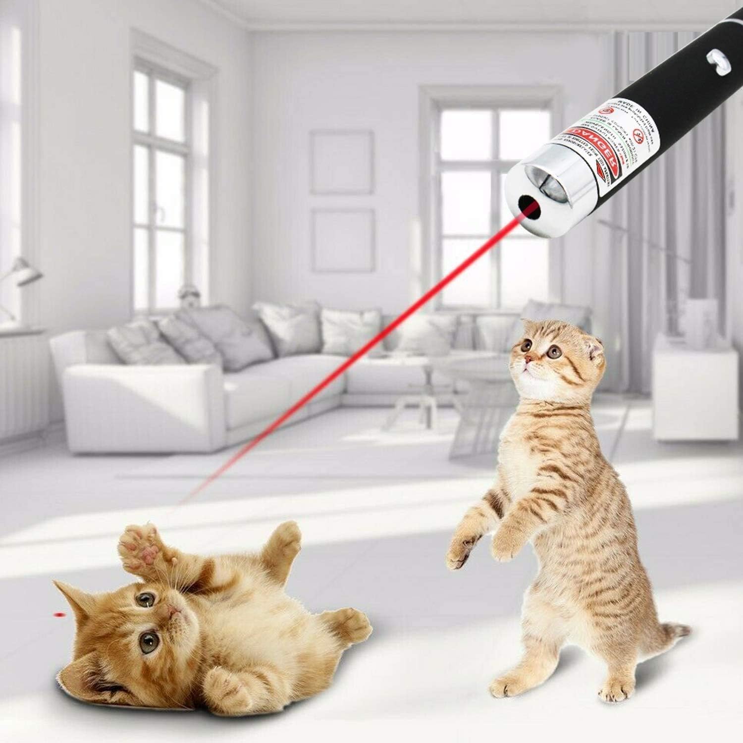 Laser Pointer Cat Toy, 3 Packs Cat Toys for Indoor Cats, Long Range Lazer Pointer Pen with Green/Red/Violet Light, Interactive Cat Laser Toy, Pet Dog Kitten Toys, Teaching/Presentation Pen