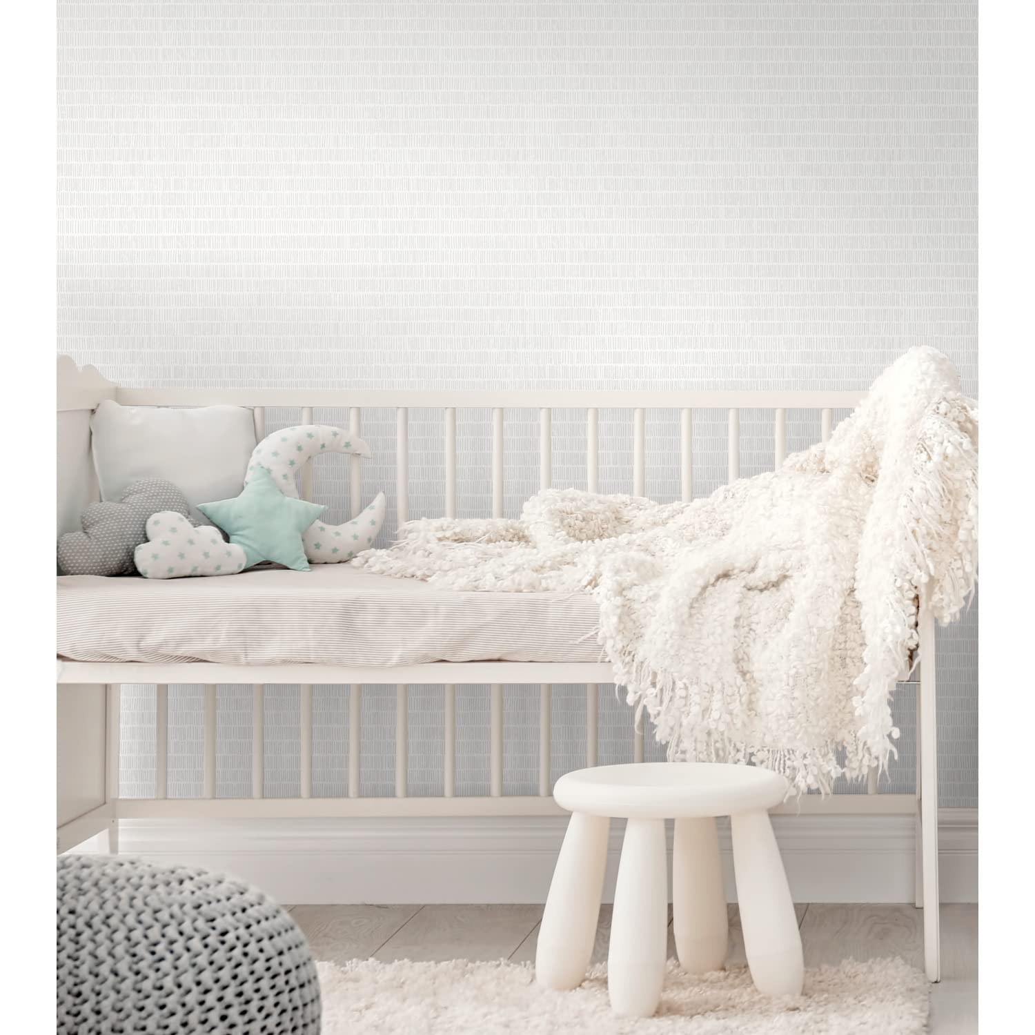 York WallcoveringsPSW1261RL Matchstick White Peel and Stick Wallpaper