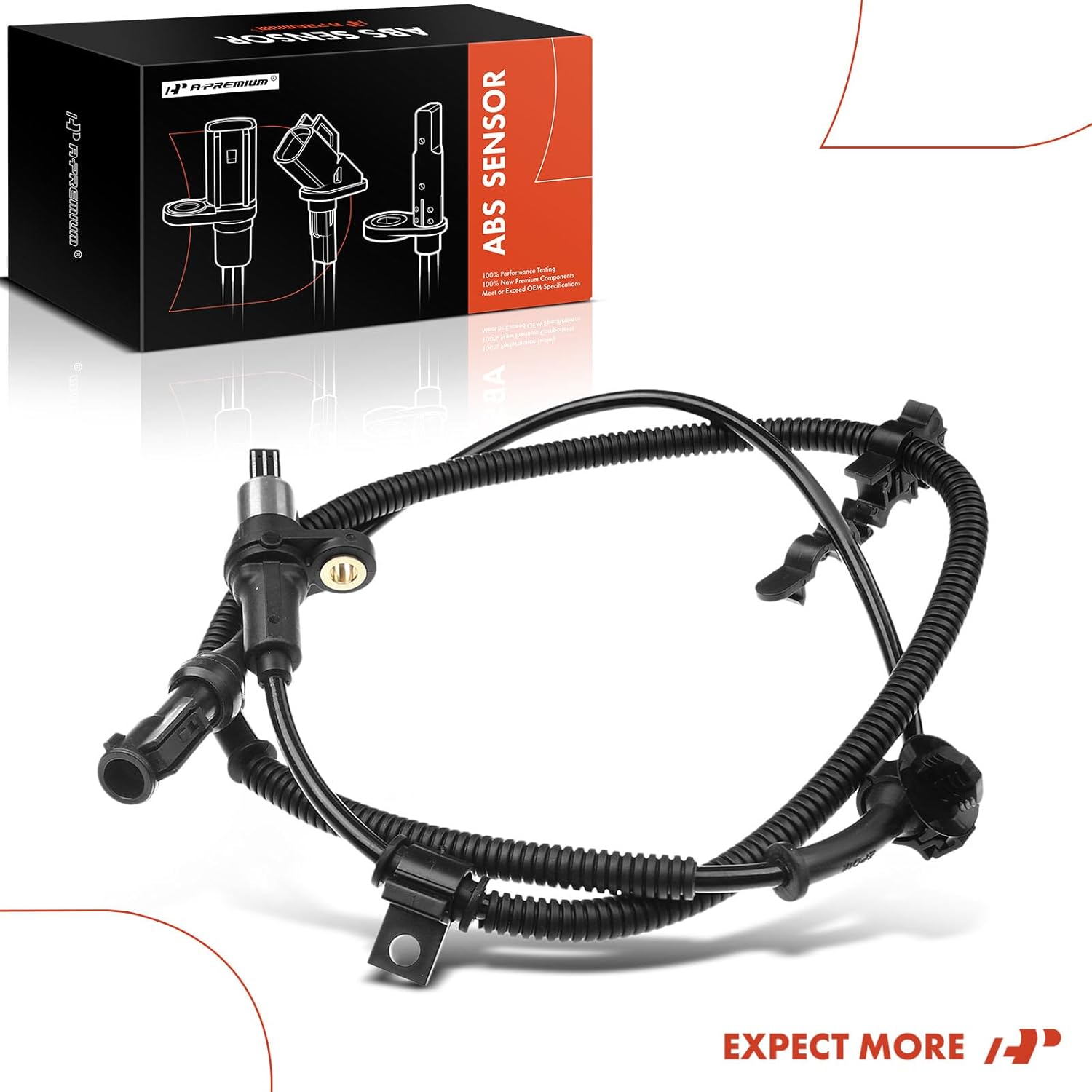 A-Premium ABS Wheel Speed Sensor Compatible with Ford Models - For F-250 1999, For F-250 Super Duty/F-350 Super Duty 1999-2004, Excursion 2000-2005, Cab Pickup, RWD - Front Left Driver Side